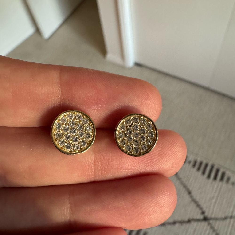 Michael Kors Pavé Crystal Round Stud Earrings
